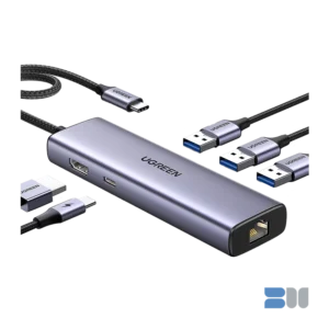 Ugreen 6 in 1 Type-C Multifunction Adapter Type-C to 3xUSB-A 3.0 HDMI RJ45 (Gigabit) PD CM512