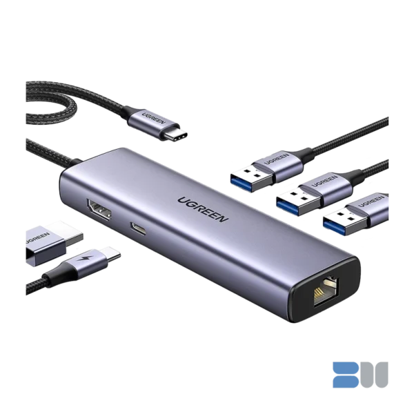 Ugreen 6 in 1 Type-C Multifunction Adapter Type-C to 3xUSB-A 3.0 HDMI RJ45 (Gigabit) PD CM512