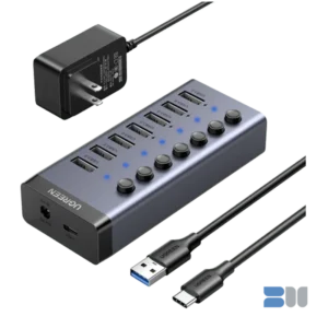 Ugreen 7 Port Hub USB to USB 3.0 With Separate Switch with External Power 12V 2A CM481