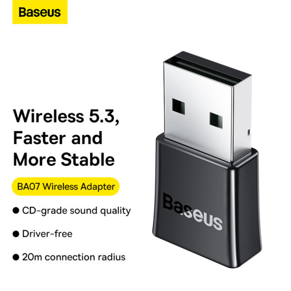 Baseus BA07 Bluetooth 5.3 Adapter Black – ZJBA010001 - Image 2