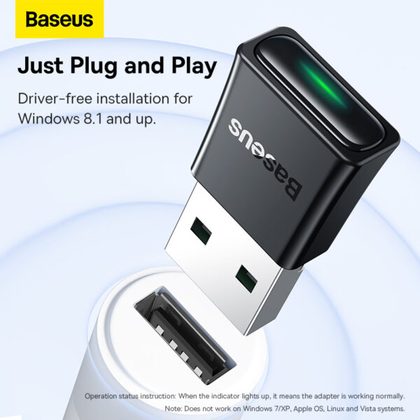 Baseus BA07 Bluetooth 5.3 Adapter Black – ZJBA010001 - Image 5