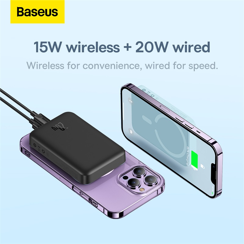 Baseus 10000mAh 20W Magnetic Mini Wireless Fast Charge Power Bank – 6M - Image 17