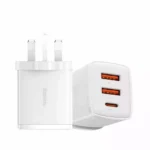 Baseus 30W 2U+C Compact Fast Charger UK White – CCXJ030102 – 6M