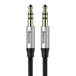 Baseus 1.5M Yiven  Audio Cable 3.5 Male Audio M30  Silver+ Black – CAM30-CS1 – 6 Months Warranty