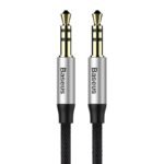 Baseus 1M Yiven  Audio Cable 3.5 Male Audio M30  Silver+ Black – CAM30-BS1 – 6 Months Warranty