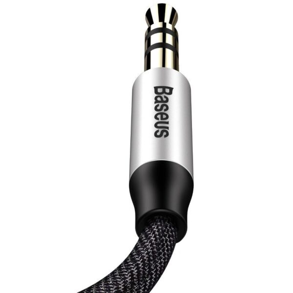 Baseus 0.5M Yiven  Audio Cable 3.5 Male Audio M30  Silver+ Black – CAM30-AS1 – 6 Months Warranty - Image 2