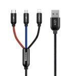 Baseus Three Primary 30CM Short USB to M+L+C Nylon Braid 3.5A Cable  – 6M