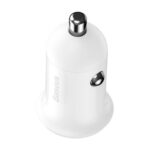 Baseus Car Charger 4.8A Grain Pro Dual USB White-CCALLP-02-  6 Months Warranty