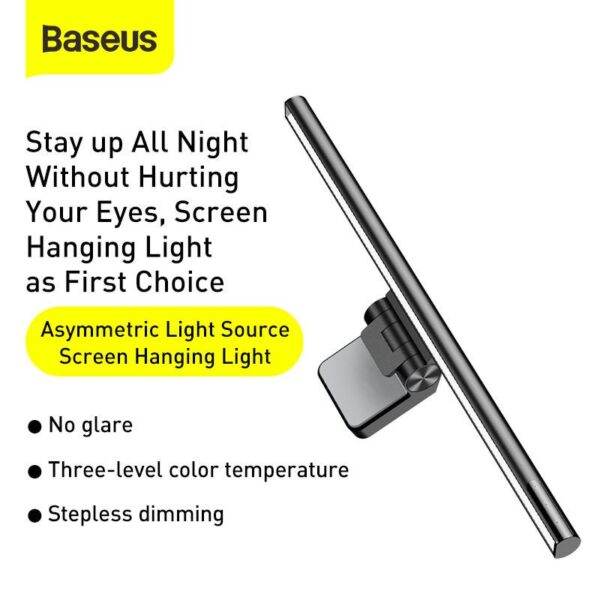 Baseus i-wok Series USB Stepless Dimming Screen Hanging Light (Youth) Black – DGIWK-B01- 6 Months Warranty - Image 4