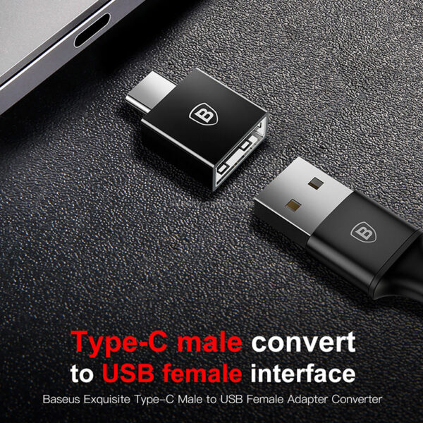 Baseus Type-C to USB  Exquisite  Female Aluminum Alloy Adapter – CATJQ-B01- 6 Months Warranty - Image 3