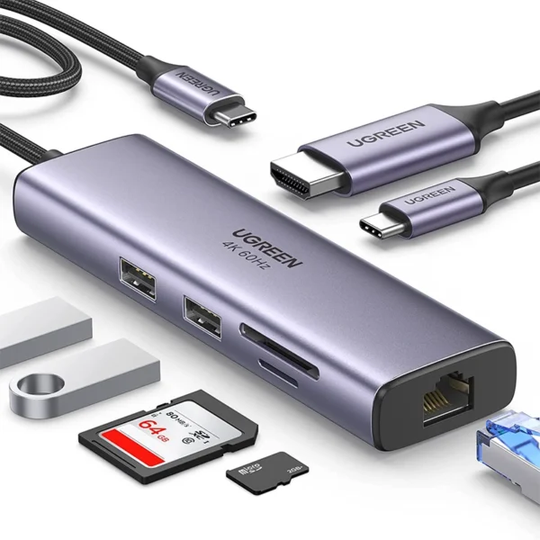 UGREEN-7-In-1-Type-C-USB-C-to-2USB3.0+HDMI+RJ45+SD&TF +PD-port-01