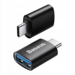 Baseus Type-C to USB A Ingenuity Series Mini OTG Adaptor 3.1 Black – 6 Months Warranty