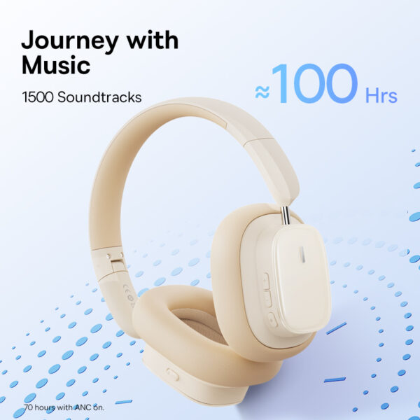 Baseus Bowie H1i Noise-Cancellation Wireless Headphones Stellar White – 6 Month Warranty - Image 6