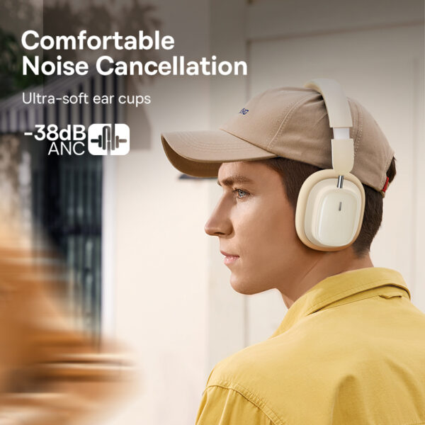 Baseus Bowie H1i Noise-Cancellation Wireless Headphones Stellar White – 6 Month Warranty - Image 7