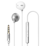 Baseus Encok H06 lateral Wired in-ear  3.5mm Earphone Silver – NGH06-0S- 6 Months Warranty