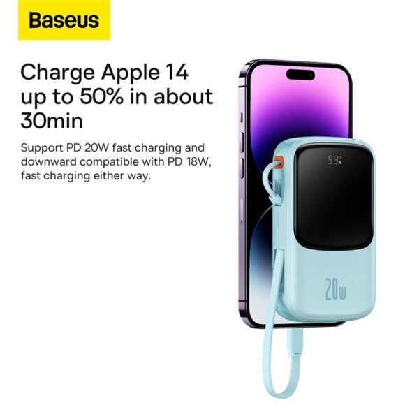 Baseus 10000mAh 20W Qpow Pro iPhone Edition Fast Charge Power Bank - Image 7