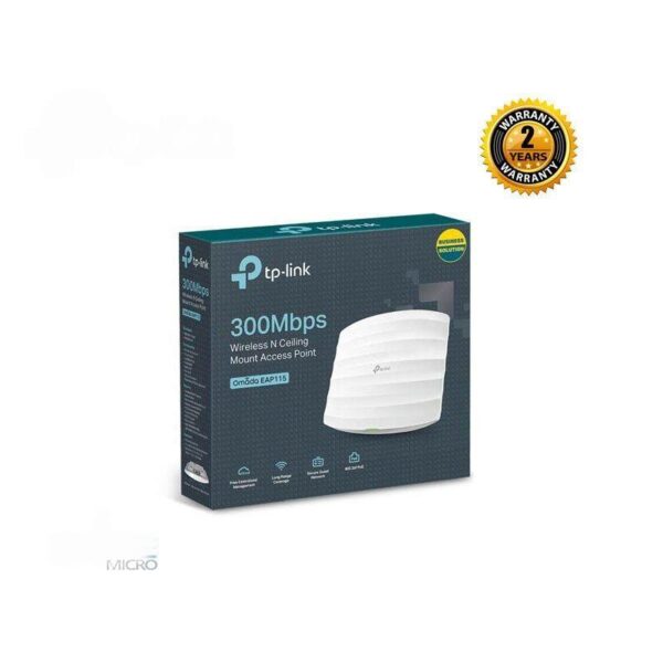 CEILINGMOUNT ACCESS POINT - TP-LINK EAP115 300MBPS WIRELESS N - Image 2