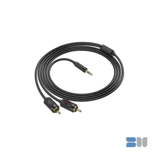 Hoco UPA28 3.5 double lotus RCA audio cable-Black