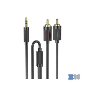 Hoco UPA28 3.5 double lotus RCA audio cable-Black