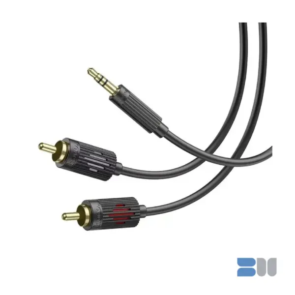 Hoco UPA28 3.5 double lotus RCA audio cable-Black